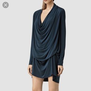NWOT AllSaints Amei Dress Blue Sz 2